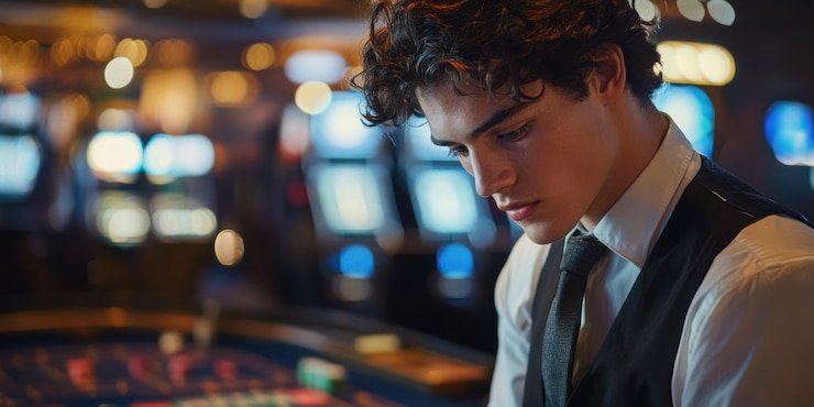 Studio roulette langsung kuda togel Meja roulette langsung dengan dealer di studio kuda togel, terlihat di layar smartphone